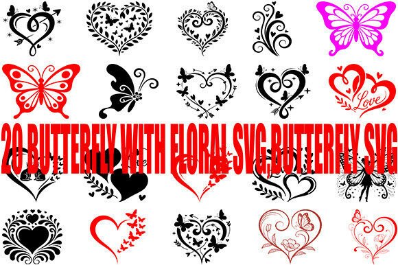 20 Butterfly with Floral, Butterfly Bundl