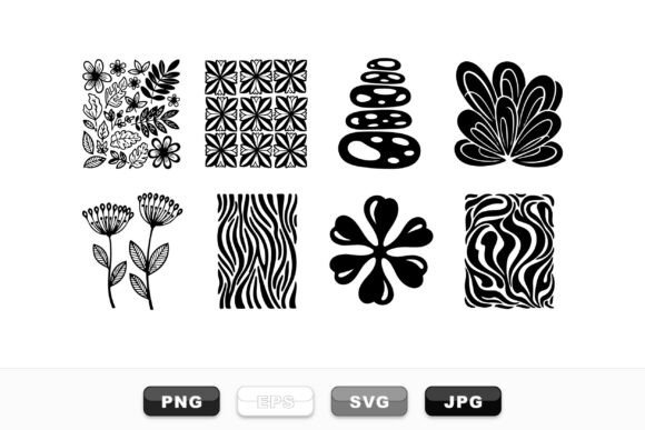 Black and White Floral Patterns