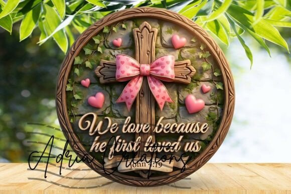 Christian Door Sign, Floral Wind Spinner