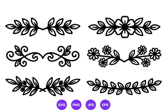Floral Leafy Ornaments Borders Vector