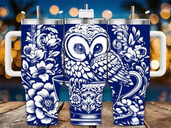 Floral Owl Teacup Art
