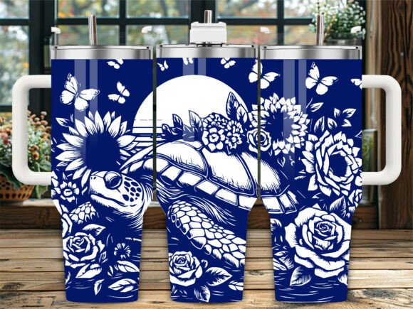 Floral Sea Turtle Moon