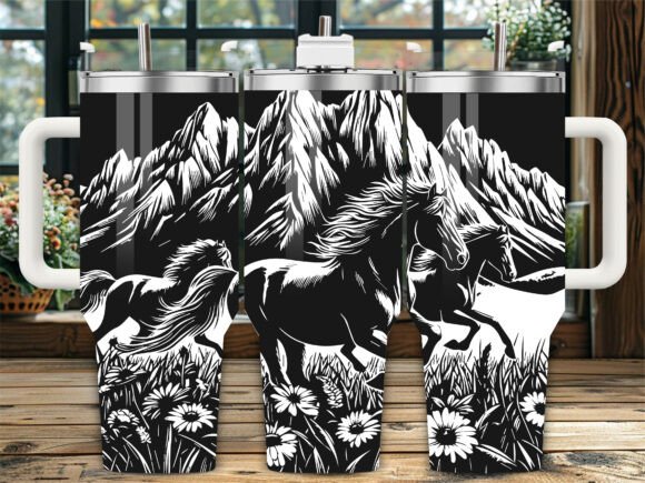 Horses Floral Peaks