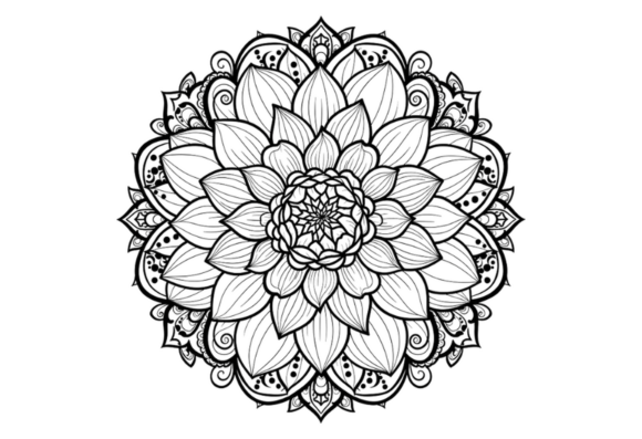 Mandala Coloring Page Floral Design