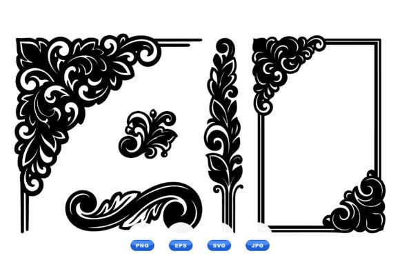 Ornate Floral Corner Flourishes