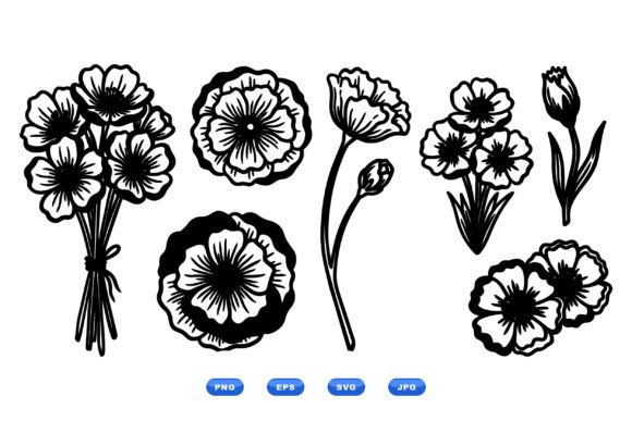 Poppy Floral Clipart Collection