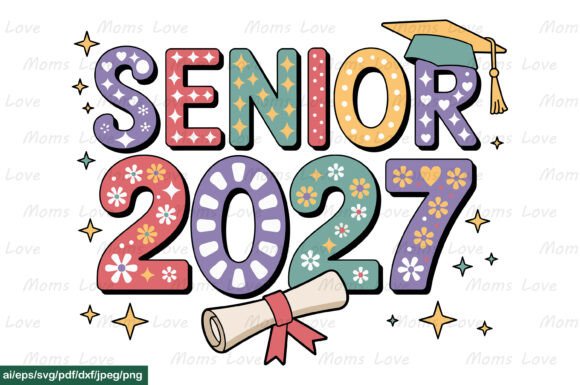 SENIOR 2027 SVG PNG T Shirt Design