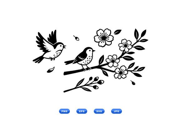 Spring Bird Floral Clipart Review