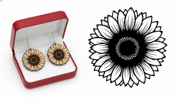 Sunflower Floral Mandala Laser Cut
