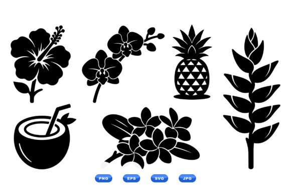 Tropical Floral Silhouette Pack